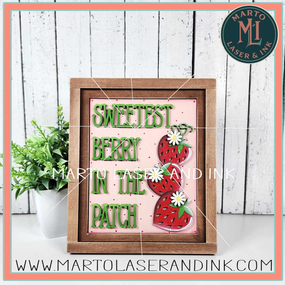 Berry Sweet Trio Frame # 023 Wood Laser Blank | DIY Craft Cutout | Paint-Ready