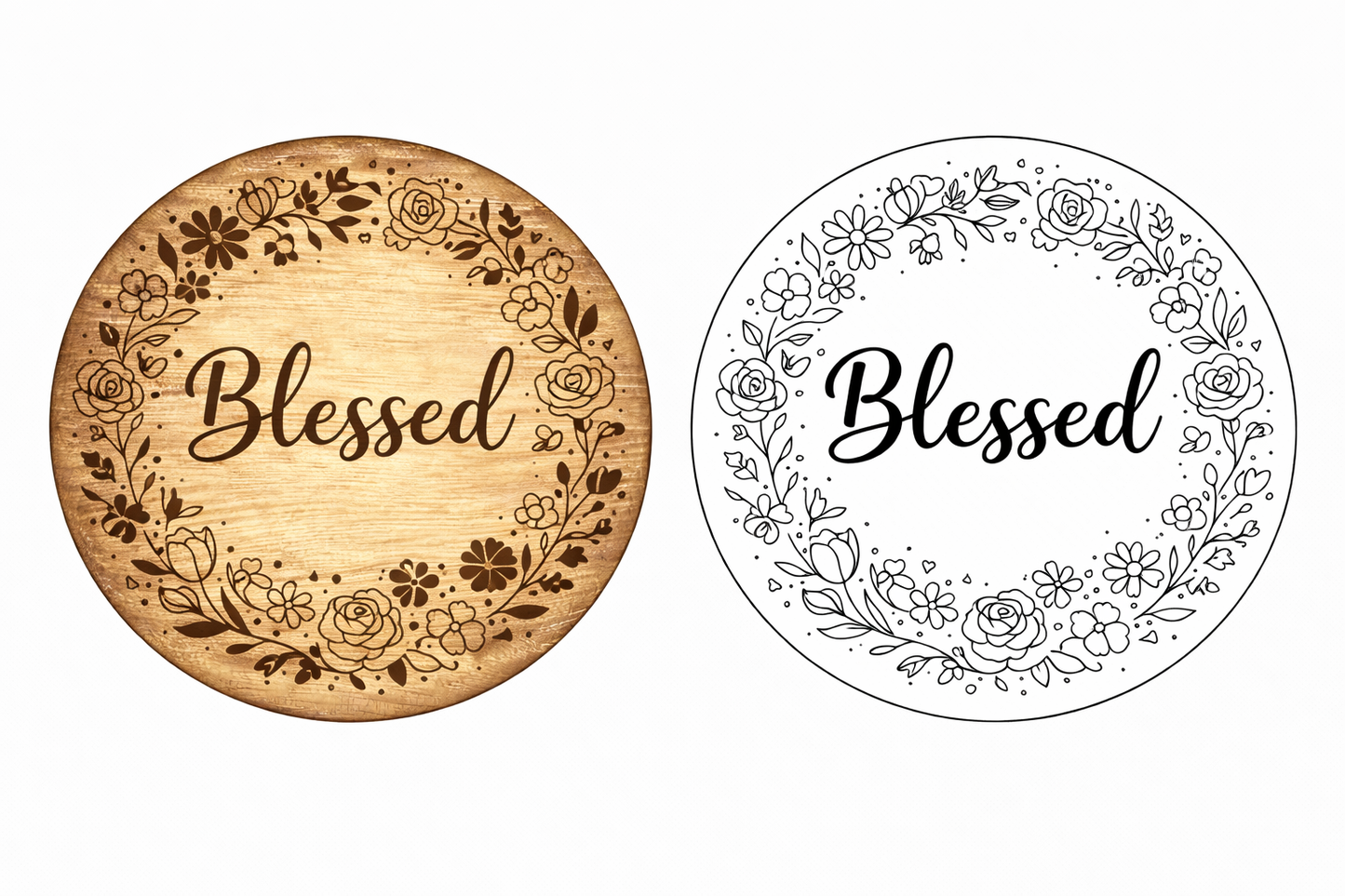 Interchangeable circle insert #033 candle stick and frame ( Sold Separately ) Wood Laser Blank | DIY Craft Cutout | Paint-Ready