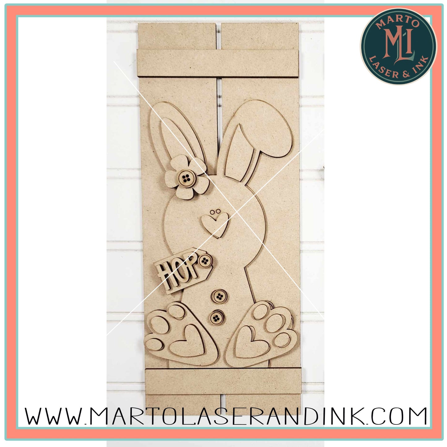 Bunny Pallet sign # 014 Wood Laser Blank | DIY Craft Cutout | Paint-Ready