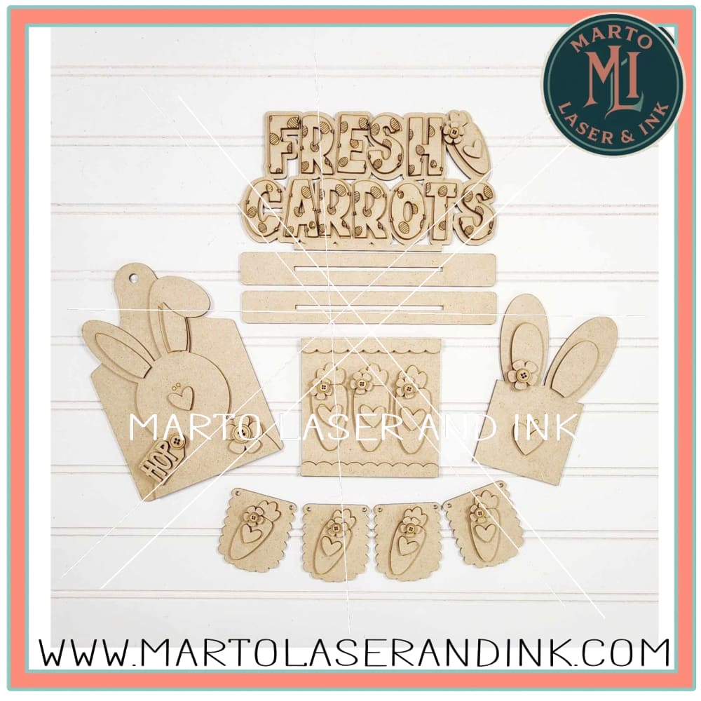 Bunny Set # 015 Wood Laser Blank | DIY Craft Cutout | Paint-Ready