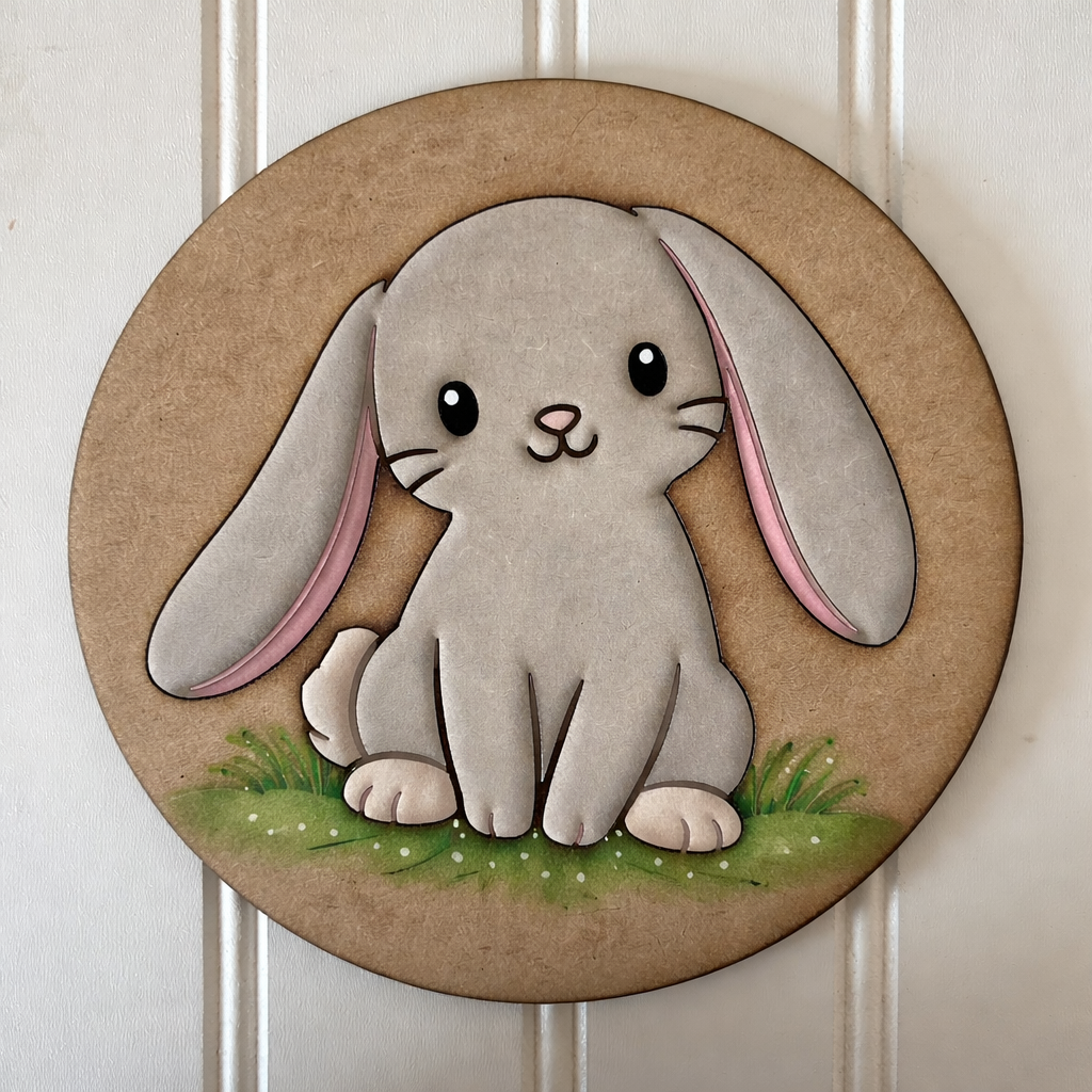 Bunny # 41 engraved - 4 sizes available Wood Laser Blank | DIY Craft Cutout | Paint-Ready