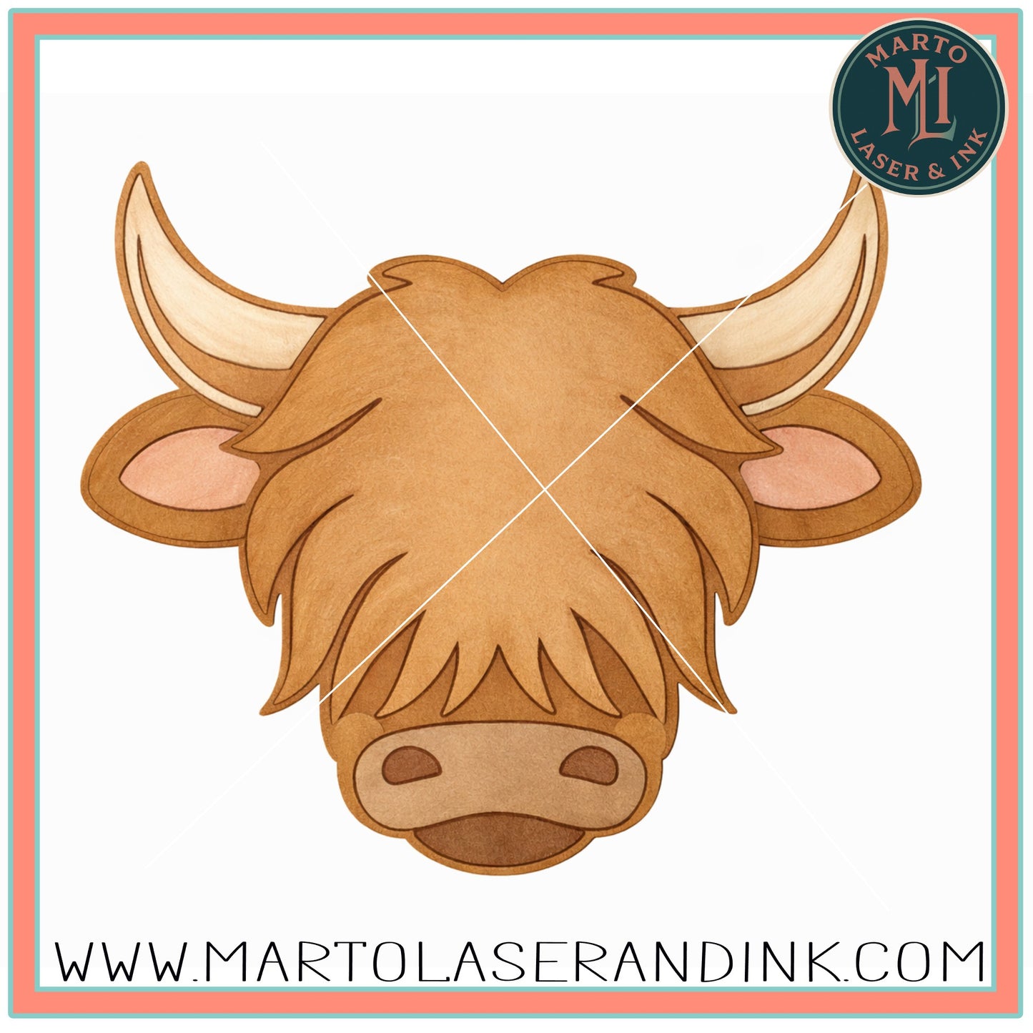 Highland Cow # 009 Wood Laser Blank | DIY Craft Cutout | Paint-Ready