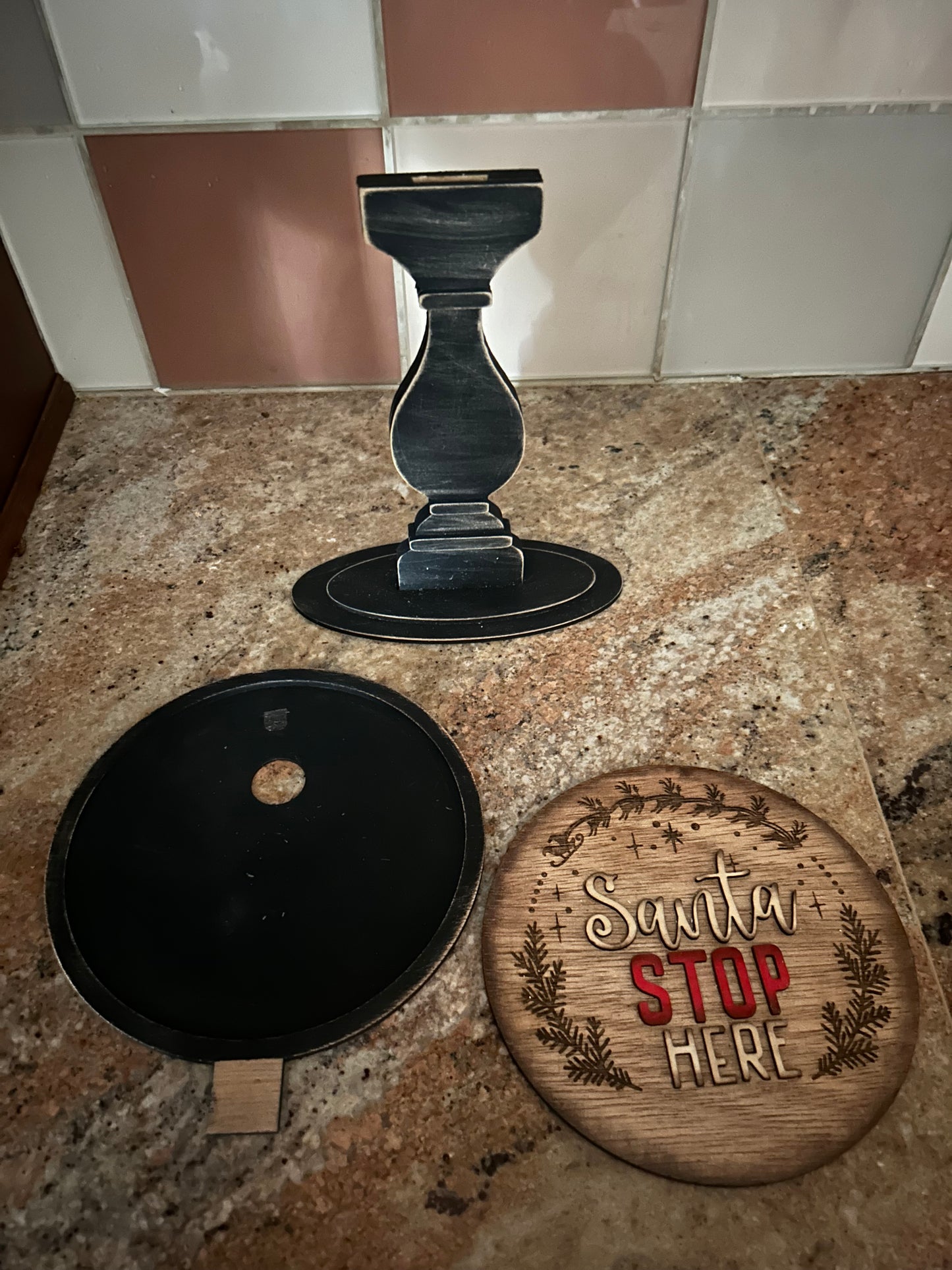 Interchangeable circle frame for candle stick used with circle inserts ( Sold Separately ) Wood Laser Blank | DIY Craft Cutout | Paint-Ready (Copy)