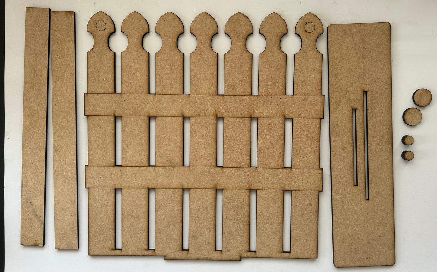 FENCE BASE INTERCHANGEABLE # 1112 Wood Laser Blank | DIY Craft Cutout | Paint-Ready
