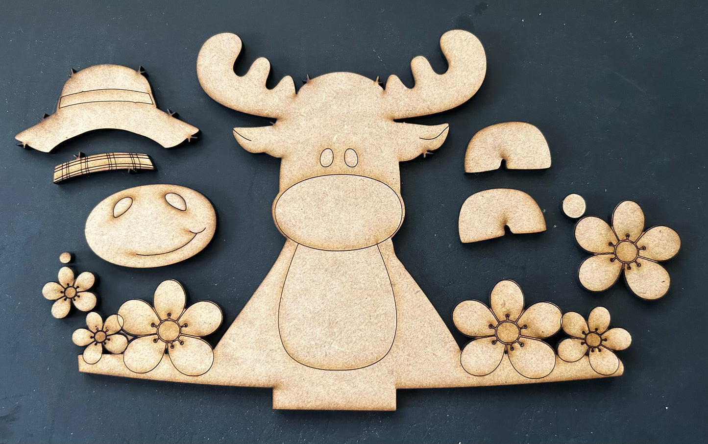MOOSE - # 1118 INSERT FOR INTERCHANGEABLE WOOD Wood Laser Blank | DIY Craft Cutout | Paint-Ready
