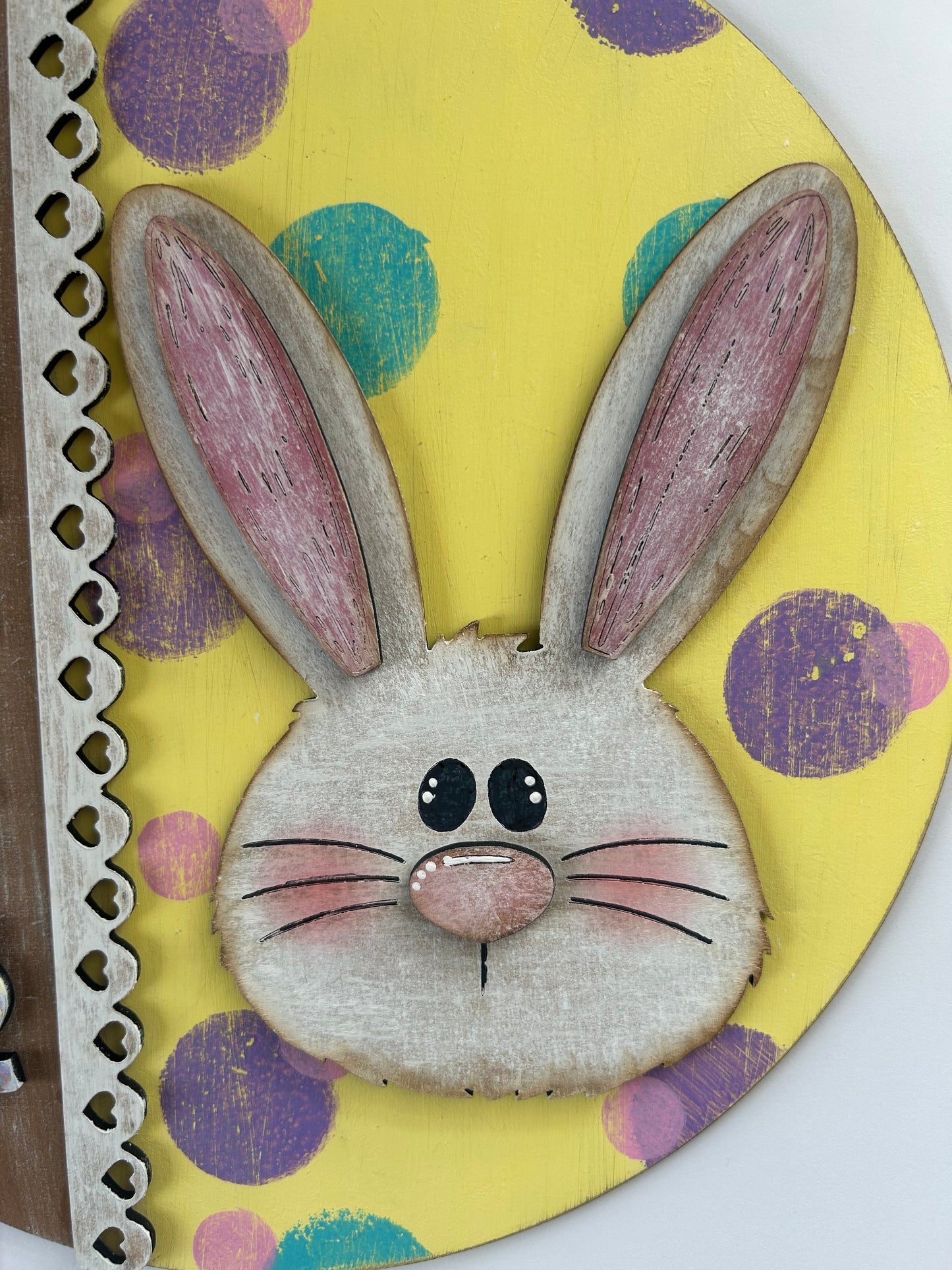 Easter Bunny # 1125 Door Hanger 10 inch Wood Laser Blank | DIY Craft Cutout | Paint-Ready