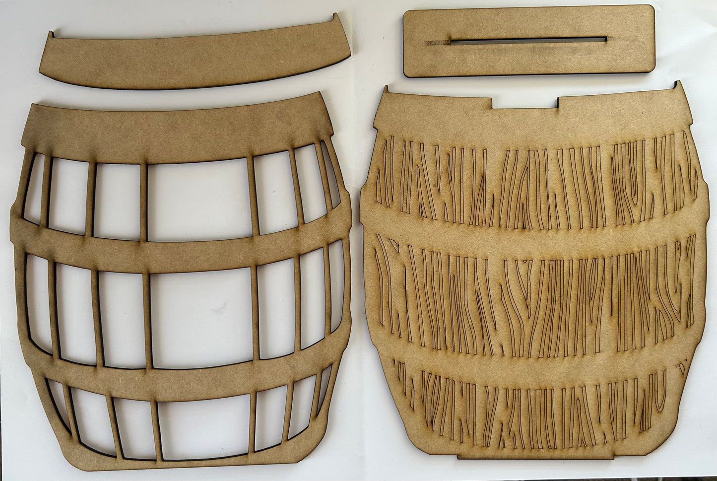 Large Wood Barrel Interchangeable Laser Cut MDF wood Kit | DIY Craft Use