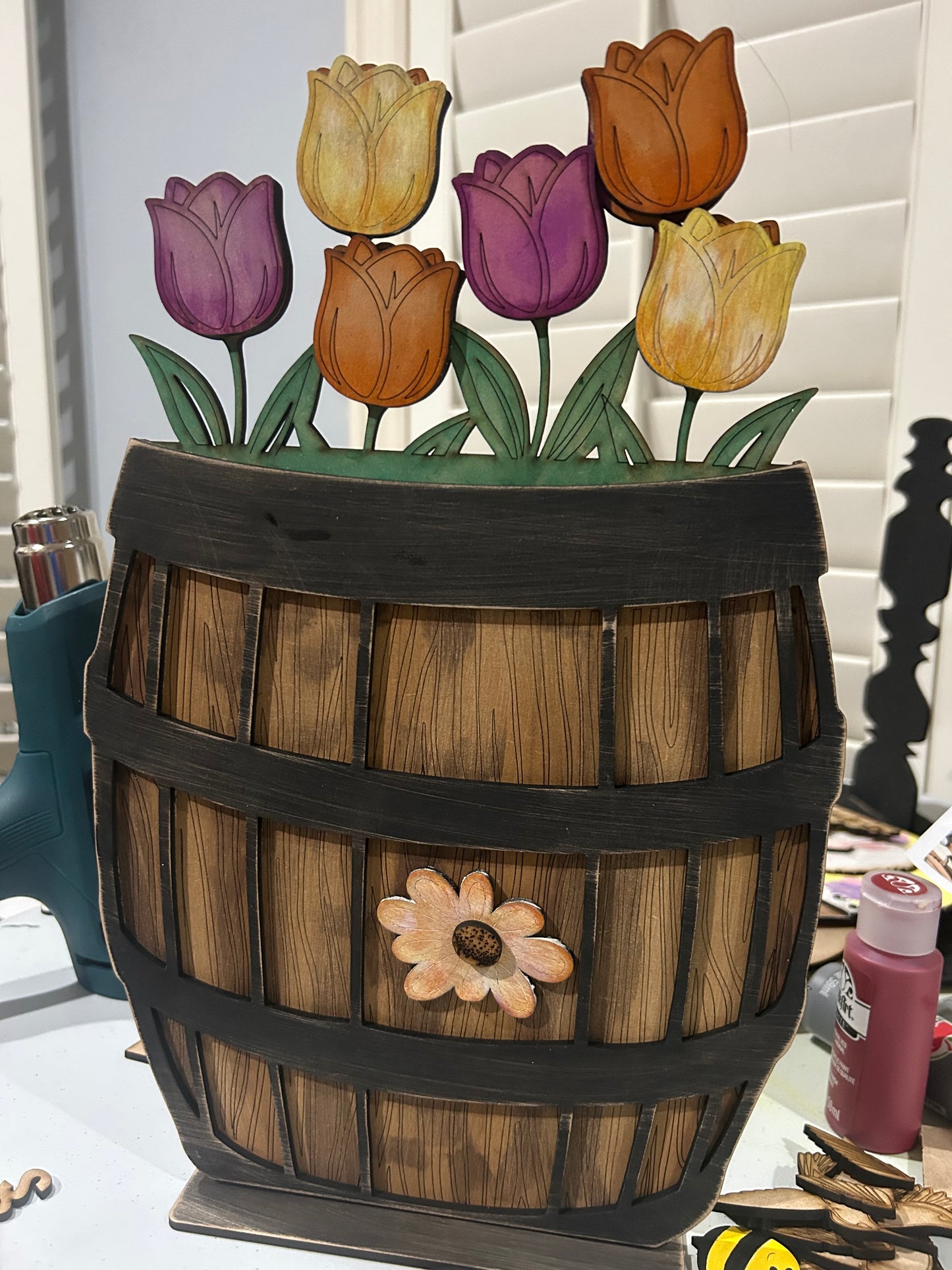 Tulip Large- INSERT FOR INTERCHANGEABLE WOOD Wood Laser Blank | DIY Craft Cutout | Paint-Ready