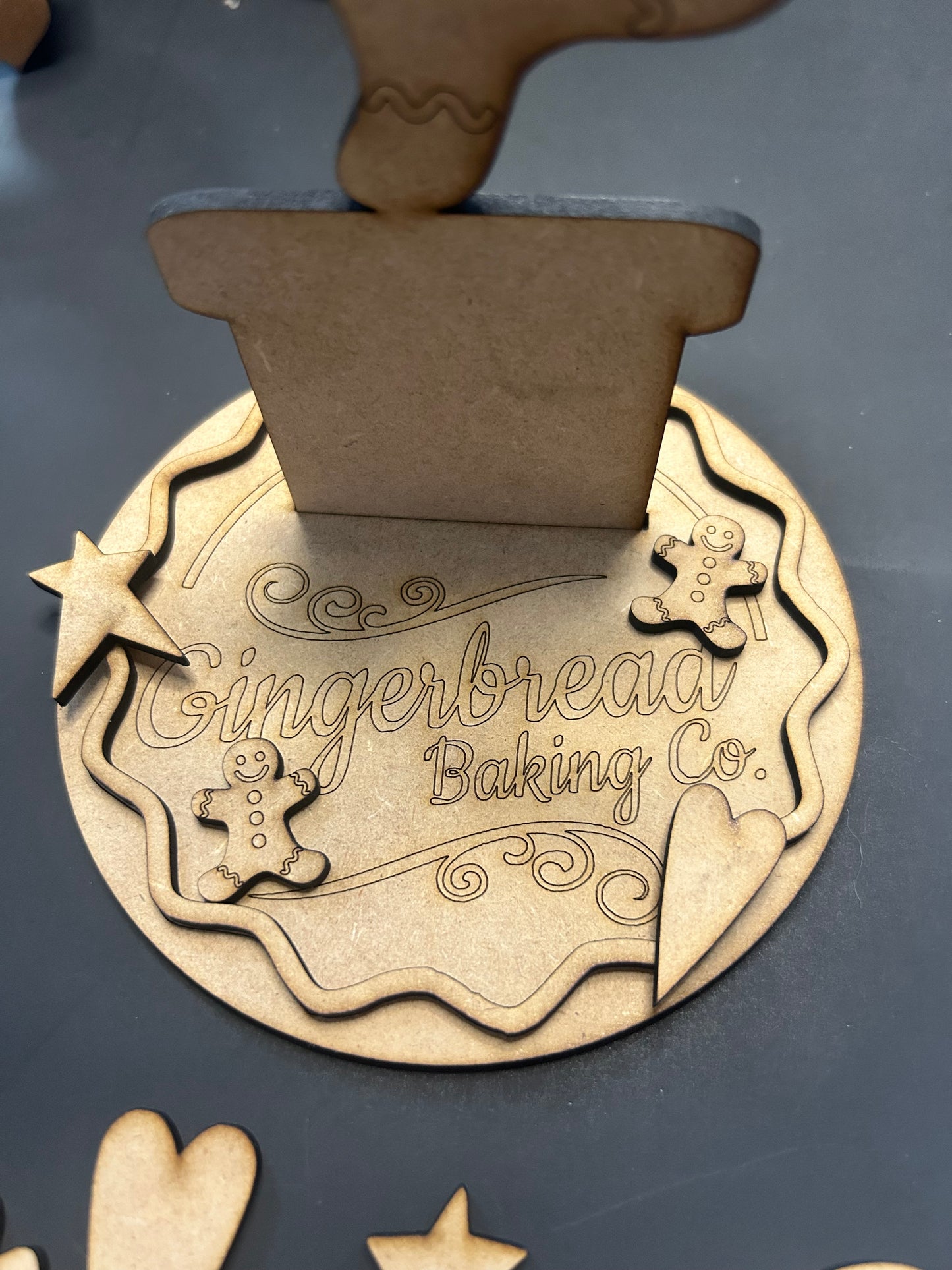Stacking Gingerbread with base Wood Laser Blank | DIY Craft Cutout | Paint-Ready