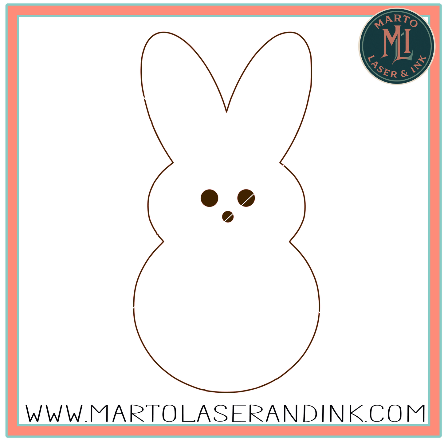 Peep bunny Laser # 010 Wood Laser Blank | DIY Craft Cutout | Paint-Ready