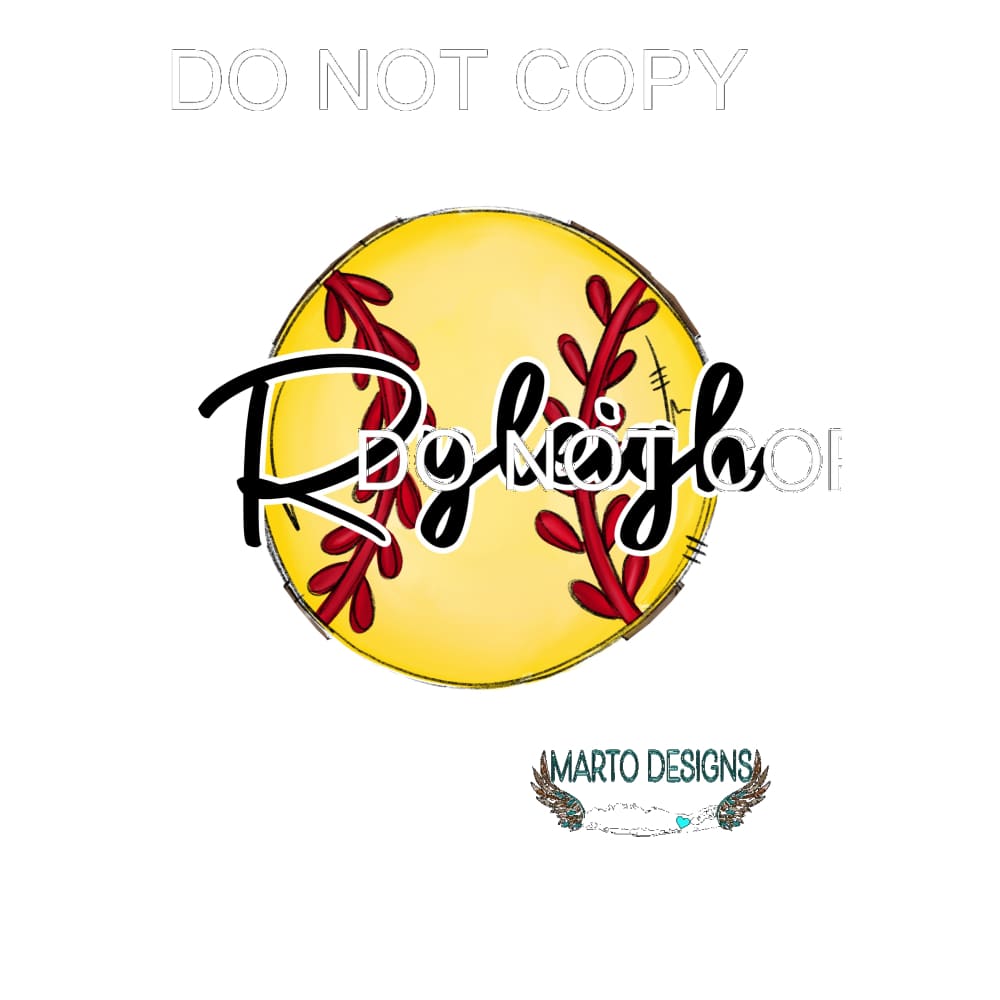 custom name softball # 3340 in notes let me know name