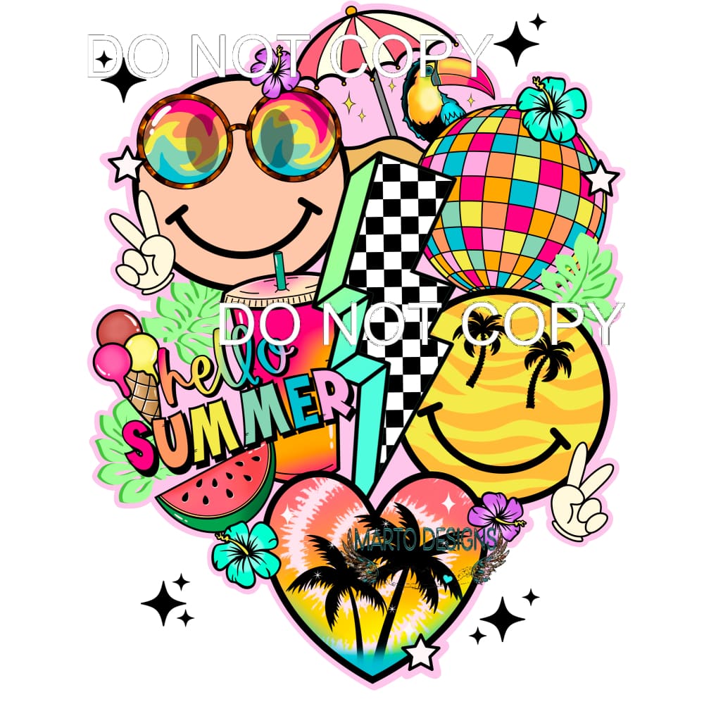 Hello Summer #11397 Sublimation transfers - Heat Transfer