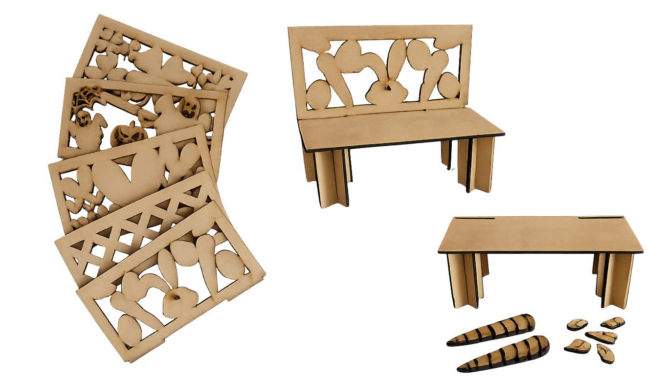 Slot Back Small Bench Interchangeable Back insert DIGITAL # 9015 Laser Cut SVG File – Instant Download