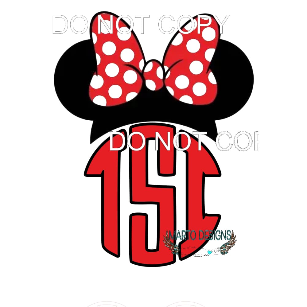 mouse monogram red Sublimation transfers - Heat Transfer
