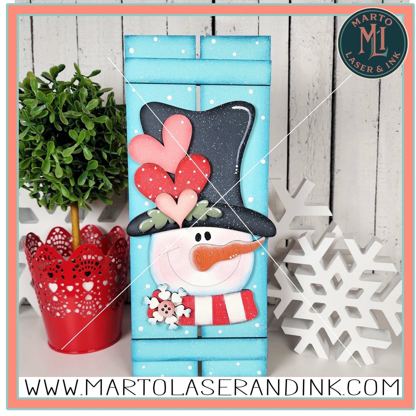 snowman Valentine pallet sign # 013 Wood Laser Blank | DIY Craft Cutout | Paint-Ready
