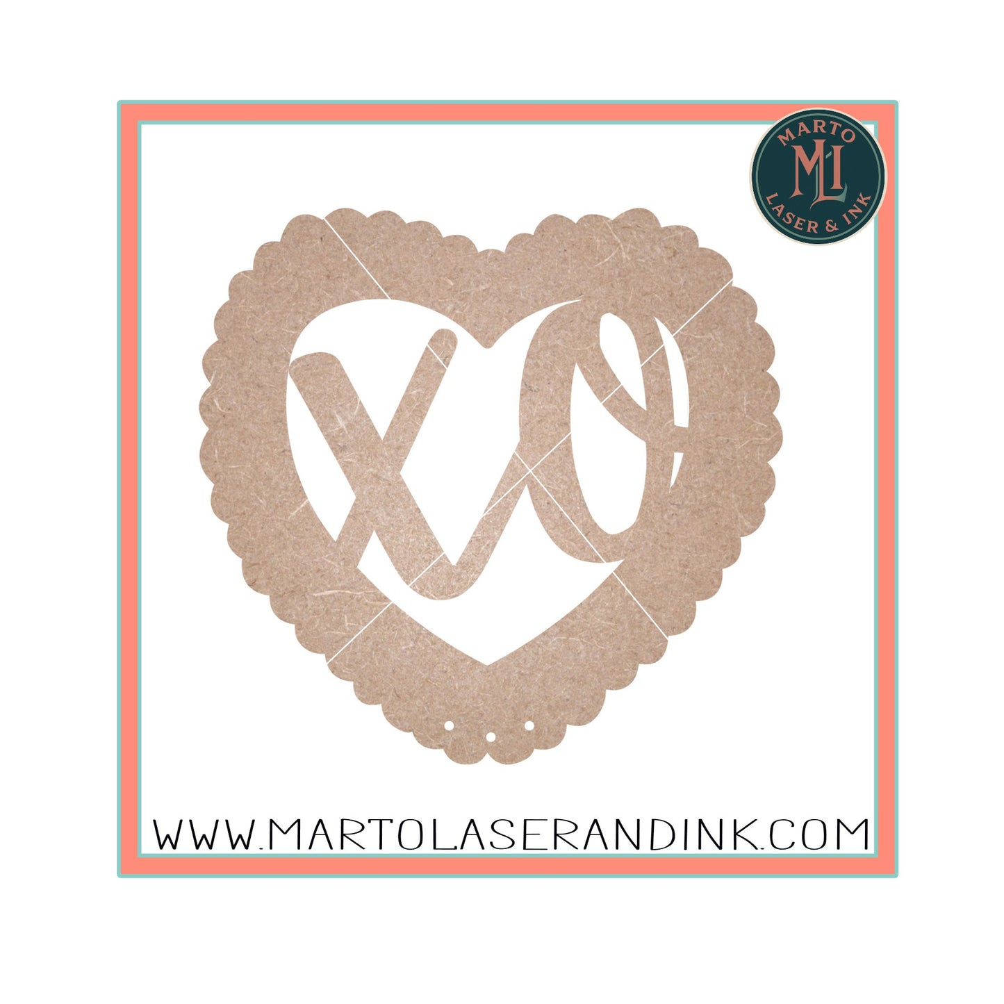 Heart XO Wood Door Hanger Blank (DIY Paint-Ready) | #019