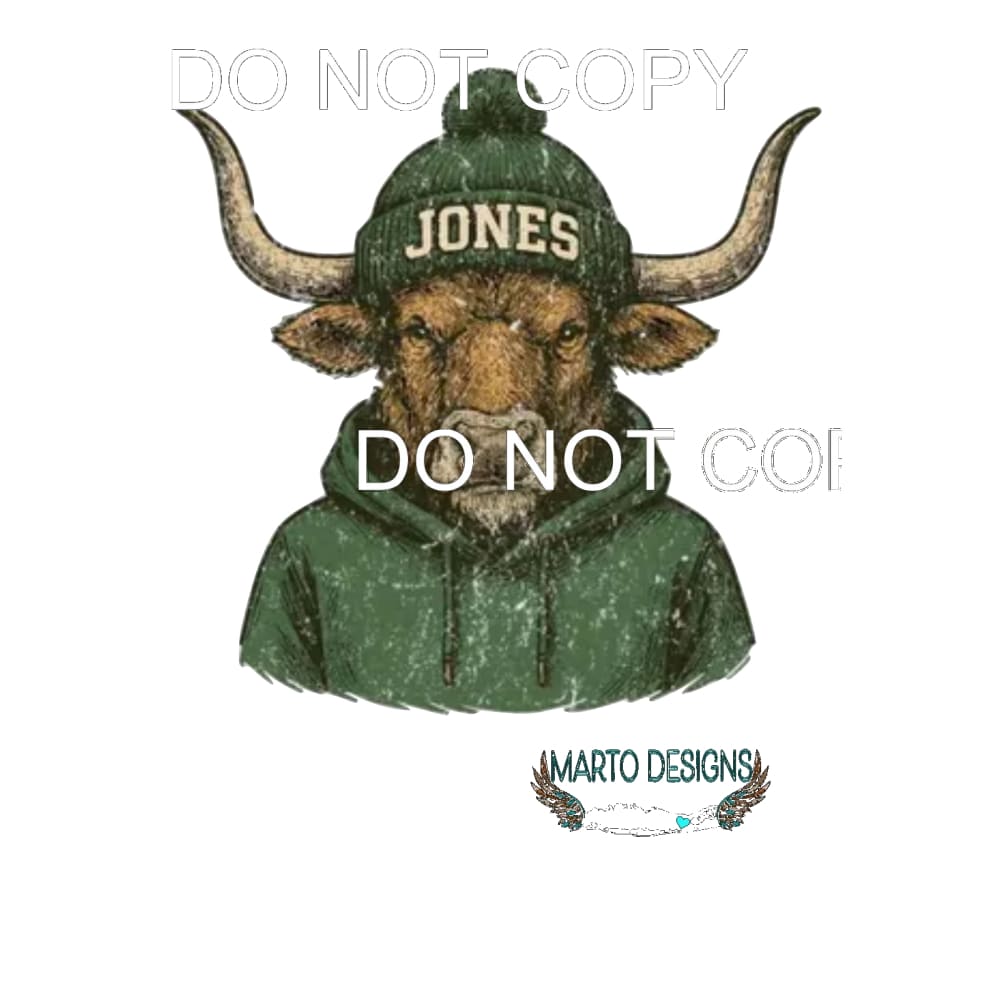 Vintage Jones Longhorns Mascot # 2229 Sublimation transfers