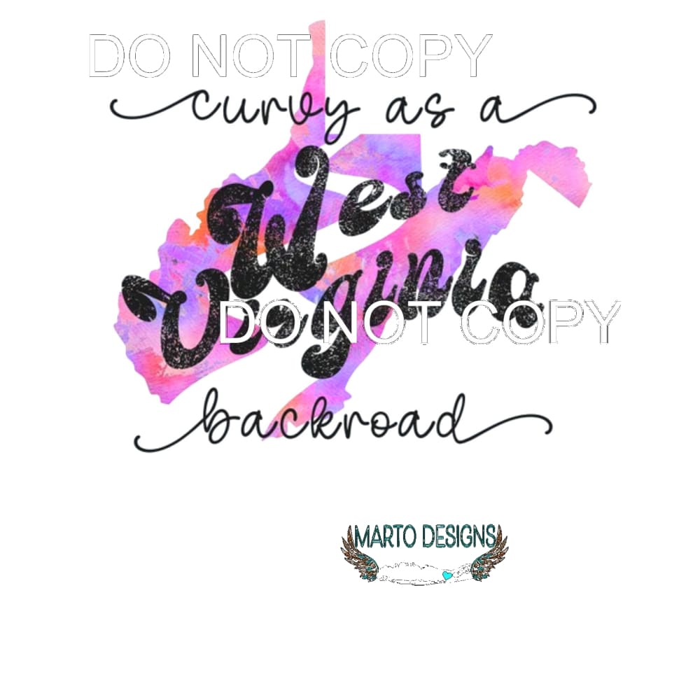 West Virginia curvy Sublimation transfers - Heat Transfer