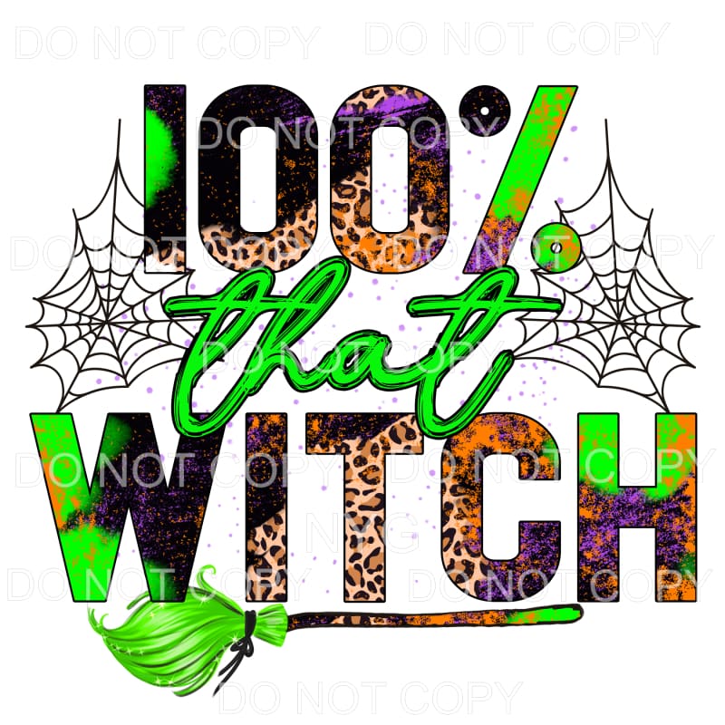 100% That Witch Leopard Green Purple Orange Grunge Spider