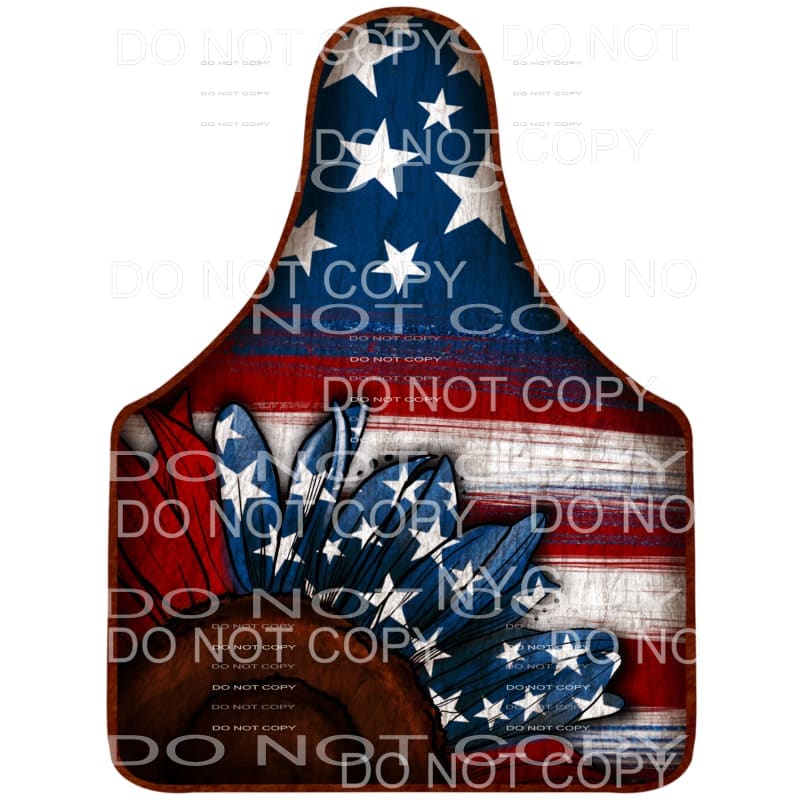 4th Of July Cow Tag Flag Sunflower #2145 Sublimation