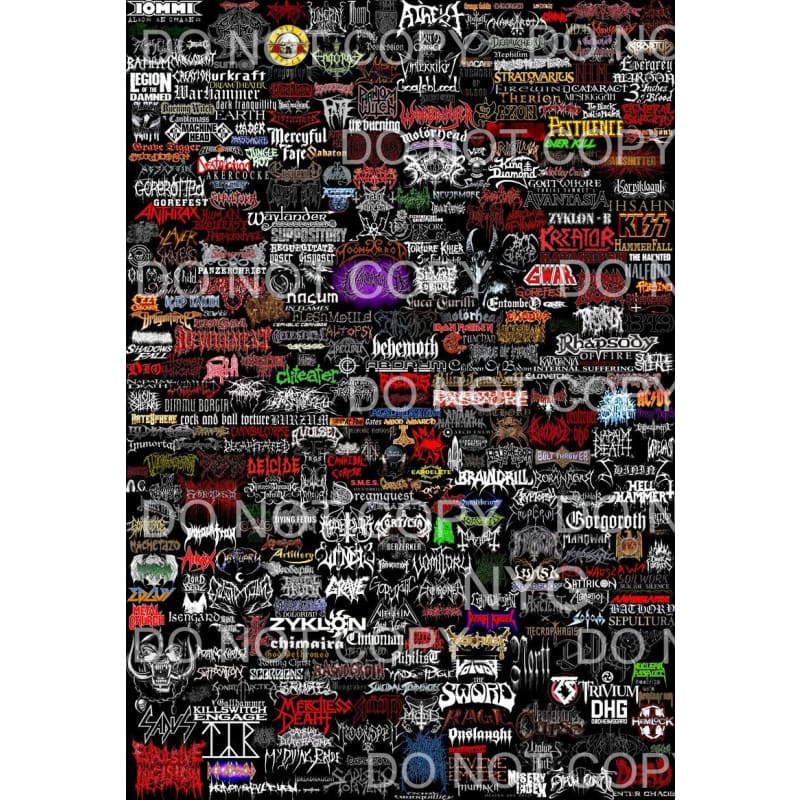 80’s Rock Band Name Collage #3 Sublimation transfers - Heat