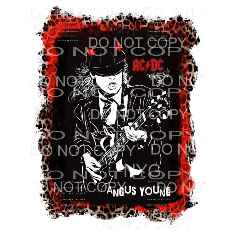 ACDC Angus Young rock band red leopard frame Sublimation