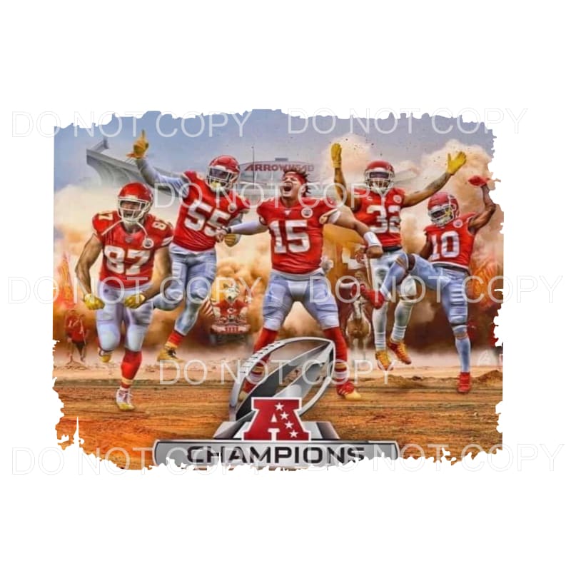 AFC champs # 3 Chiefs KC Sublimation transfers - Heat