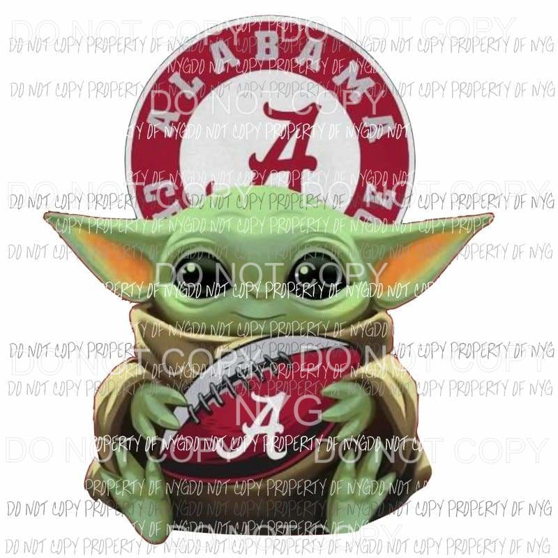 Alabama Baby Yoda Crimson Tide star wars football Sublimation transfers Heat Transfer