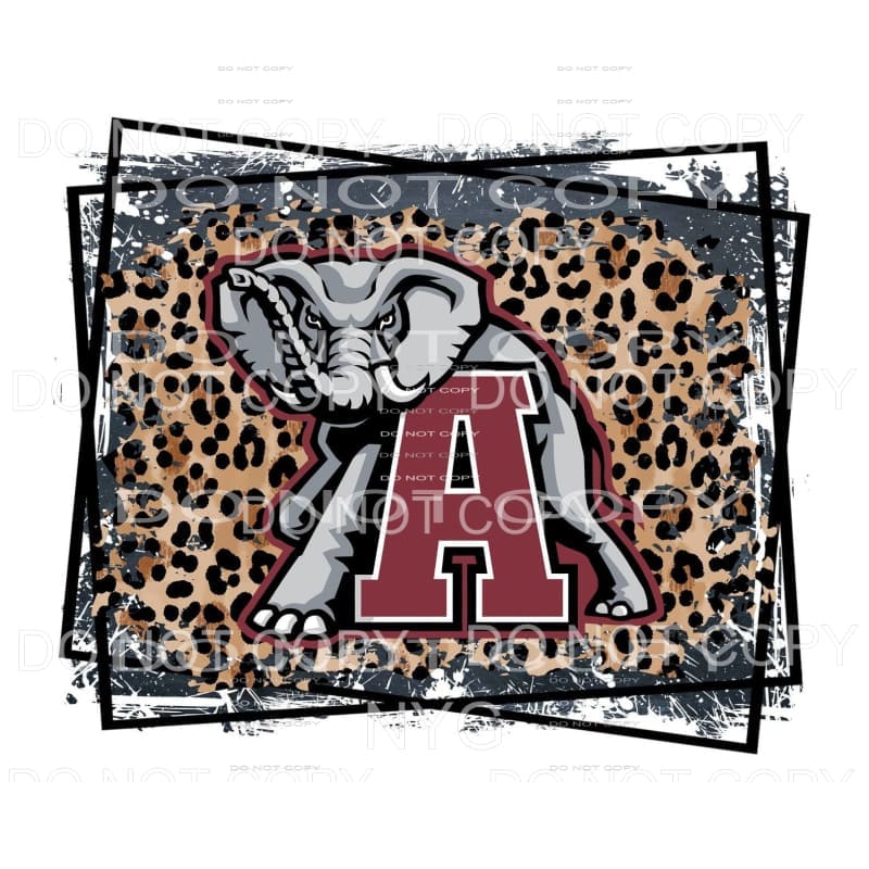 Alabama Crimson Tide Elephant Football Maroon Grey Leopard