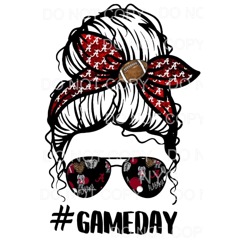 Alabama Game day Messy Bun # 524 Sublimation transfers -