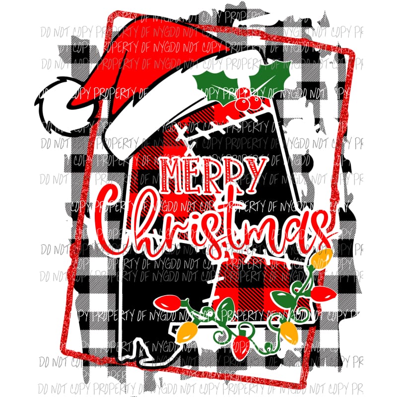 Alabama Merry Christmas Sublimation transfers Heat Transfer