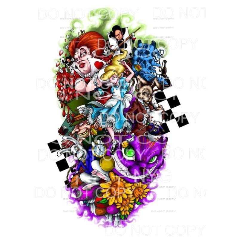 Alice In Wonderland Disney Characters Sublimation transfers