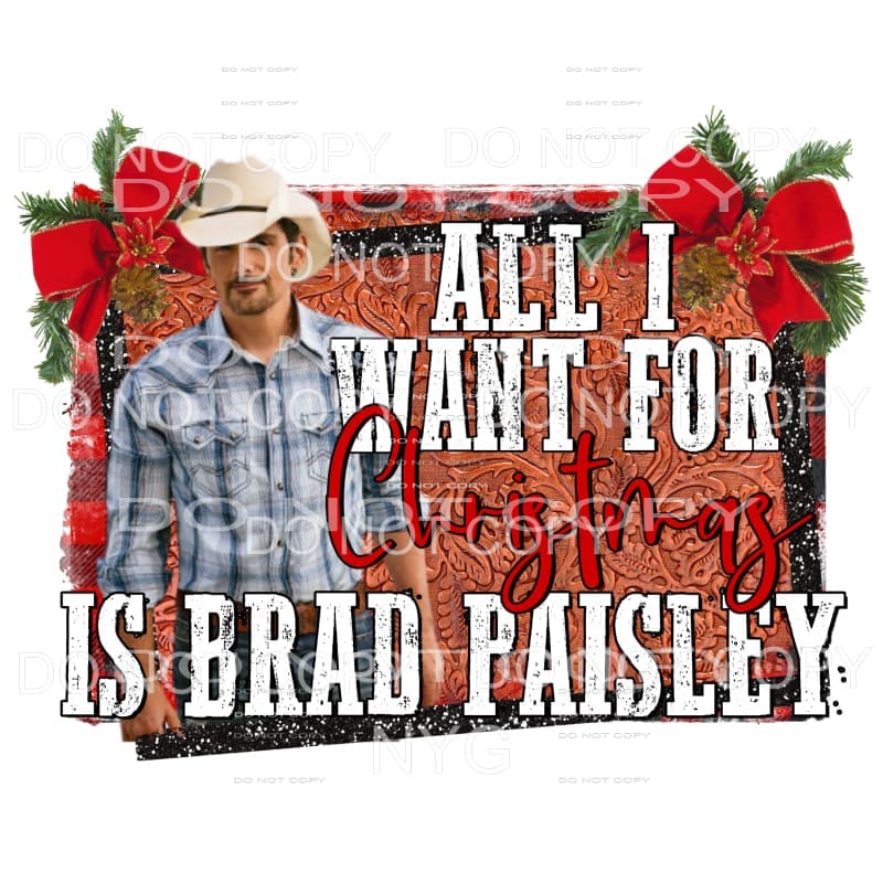All I Want For Christmas Is Brad Paisley Sublimation