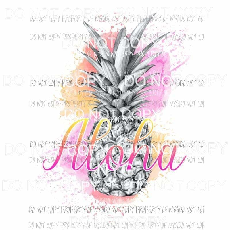 Aloha Pineapple Sublimation transfers Heat Transfer