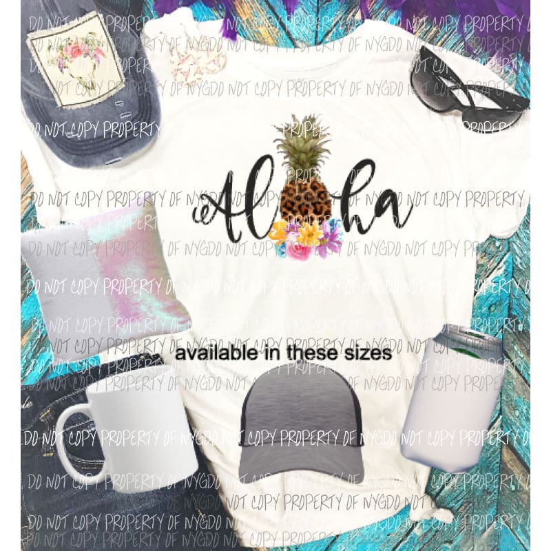 Aloha pineapple Sublimation transfers Heat Transfer