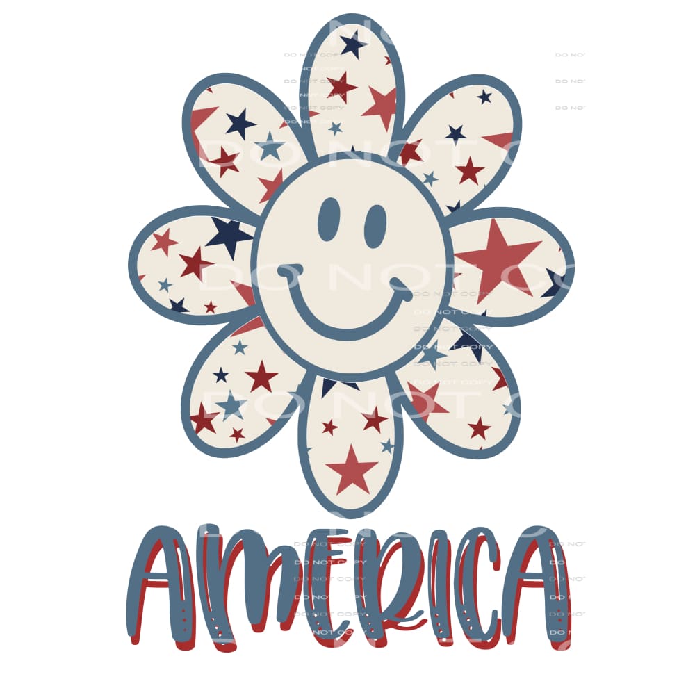 America flower face # 12015 Sublimation transfers - Heat