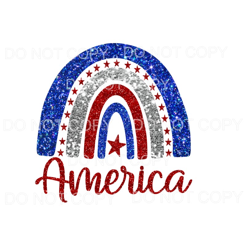 America Glitter Rainbow USA # 1 Sublimation transfers - Heat