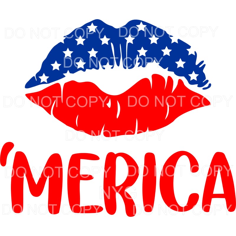 America Lips Sublimation transfers - Heat Transfer