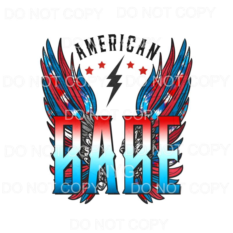 American Babe Wings Sublimation transfers - Heat Transfer