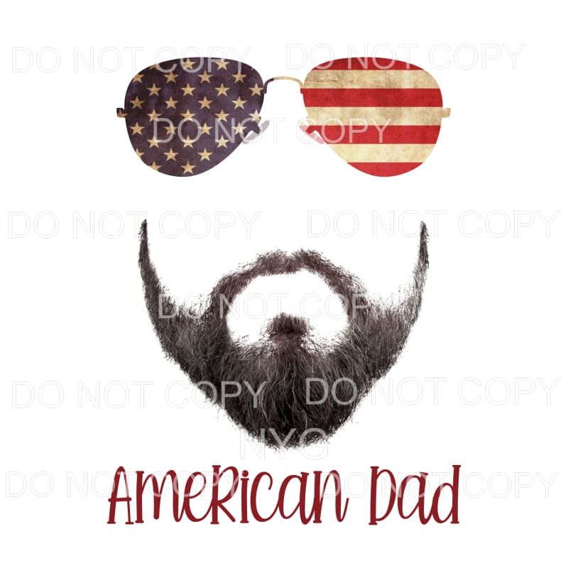 American Dad Flag Aviator Glasses Beard Sublimation