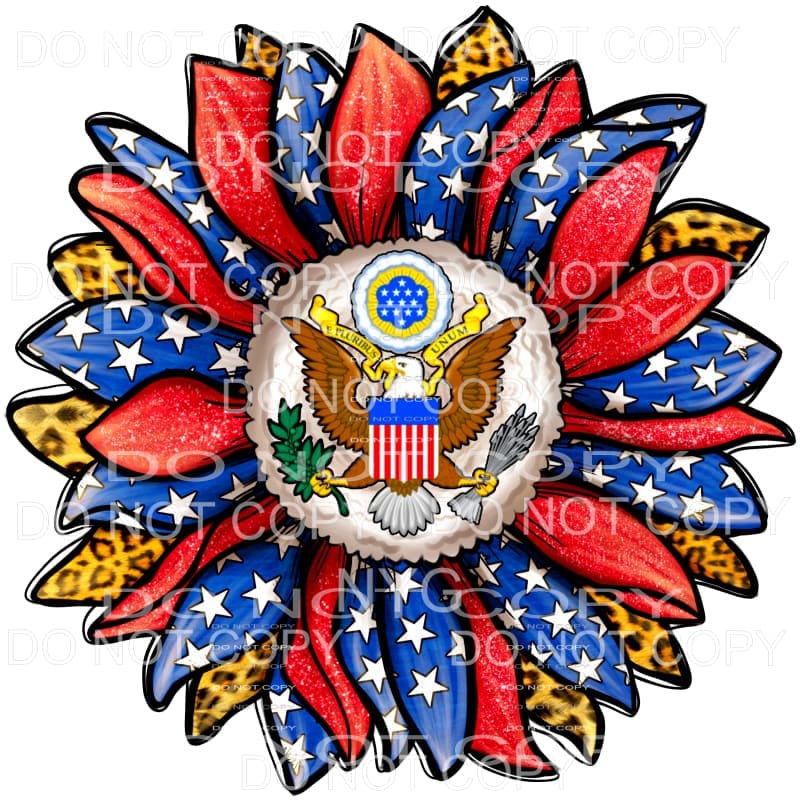 American Flag Sunflower Eagle Leopard #2084 Sublimation