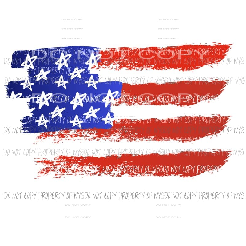 American Flag transparent Sublimation transfers Heat Transfer
