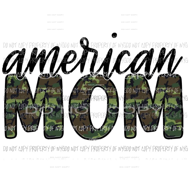 American MOM camo Sublimation transfers Heat Transfer