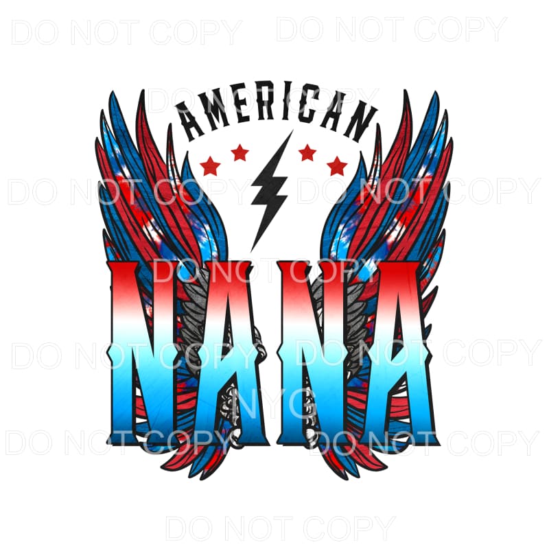 American NANA Wings Sublimation transfers - Heat Transfer