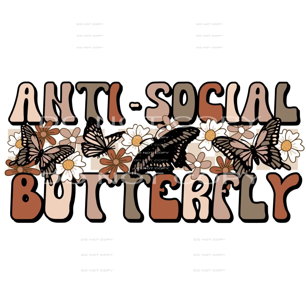Anti-Social Butterflies #4117 Sublimation transfers - Heat