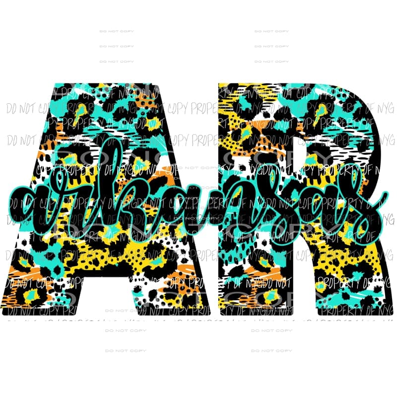 Arkansas Cheetah Print Sublimation transfers Heat Transfer