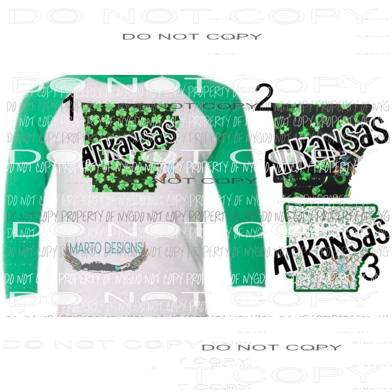 Arkansas state st patricks day 3 to choose from sublimation transfers Heat Transfer