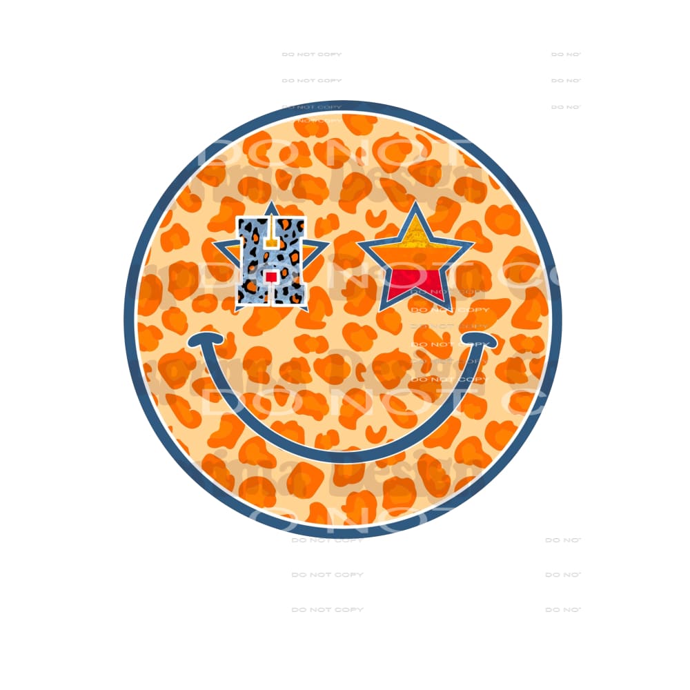 astros smile face # 12126 Sublimation transfers - Heat