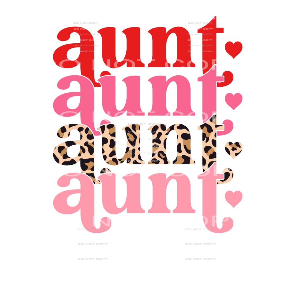 Aunt Stacked Leopard Valentines Day #2480 Sublimation