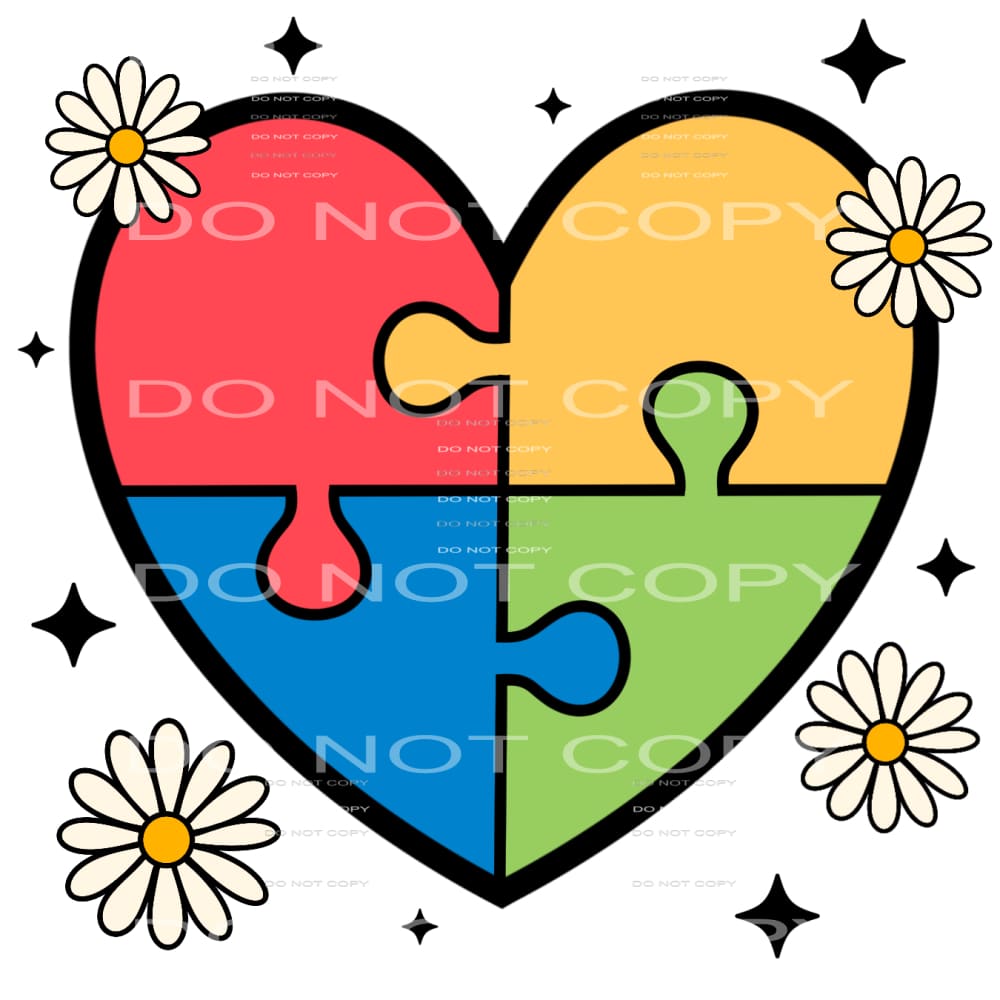 Autism Heart #4327 Sublimation transfers - Heat Transfer